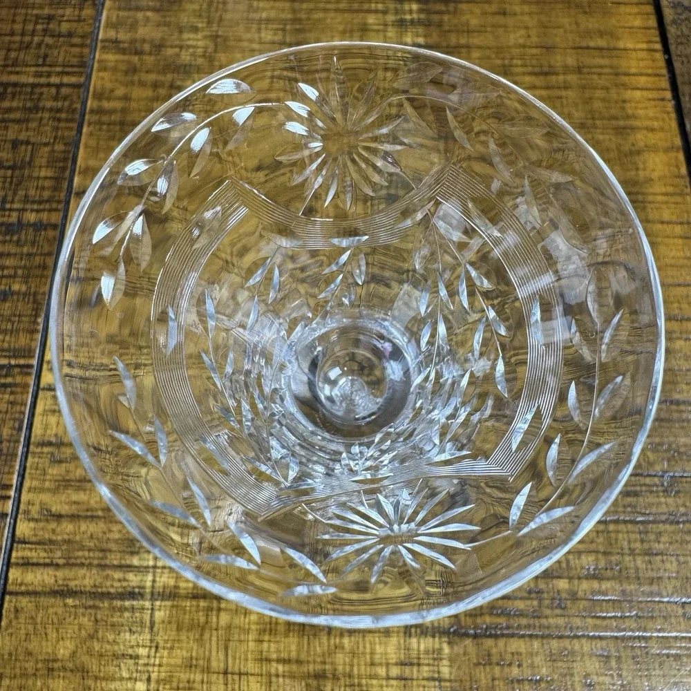Antique American Brilliant Cut Starburst Crystal Cordial Glasses MINT Set of 7